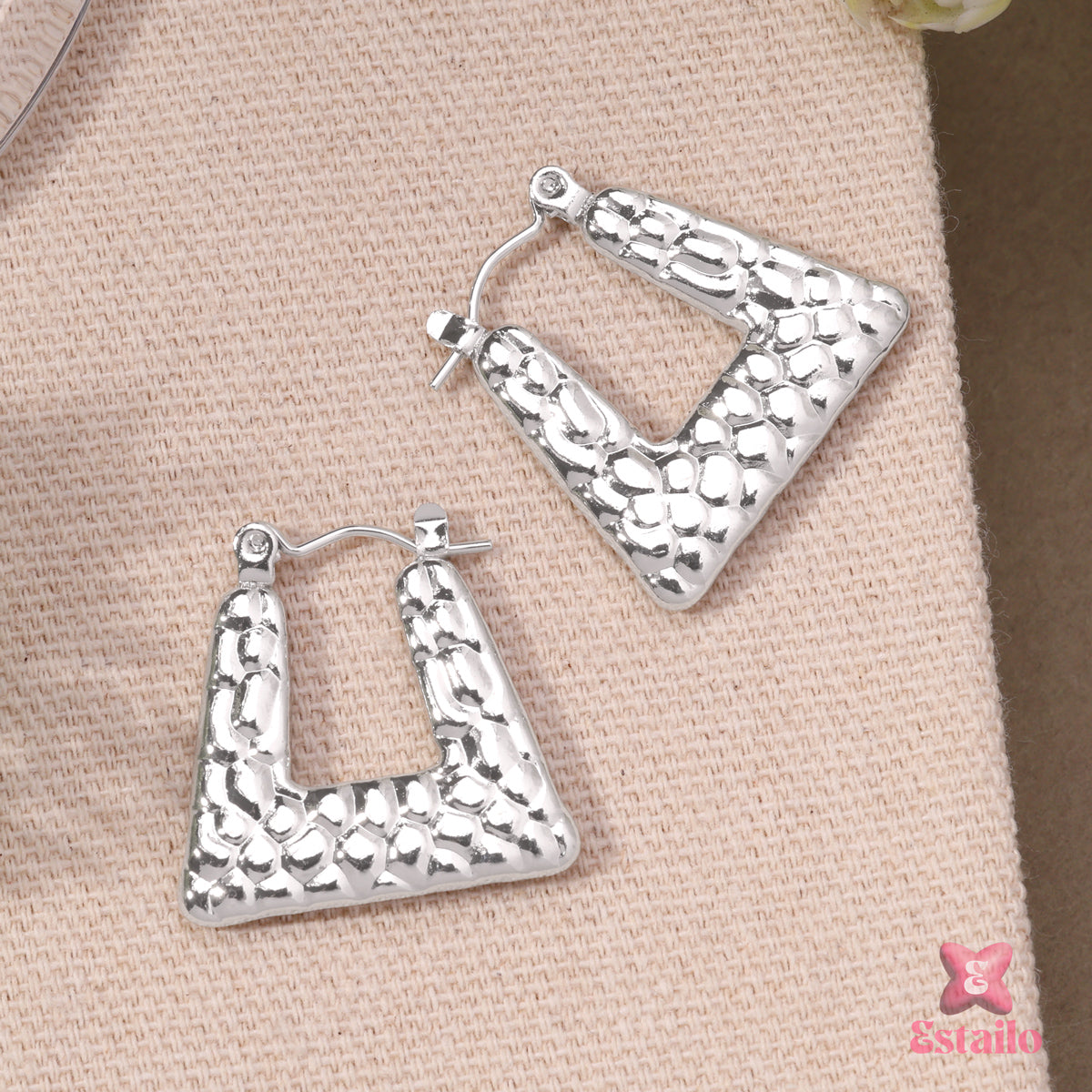 Small Hammered Hoop Earrings
