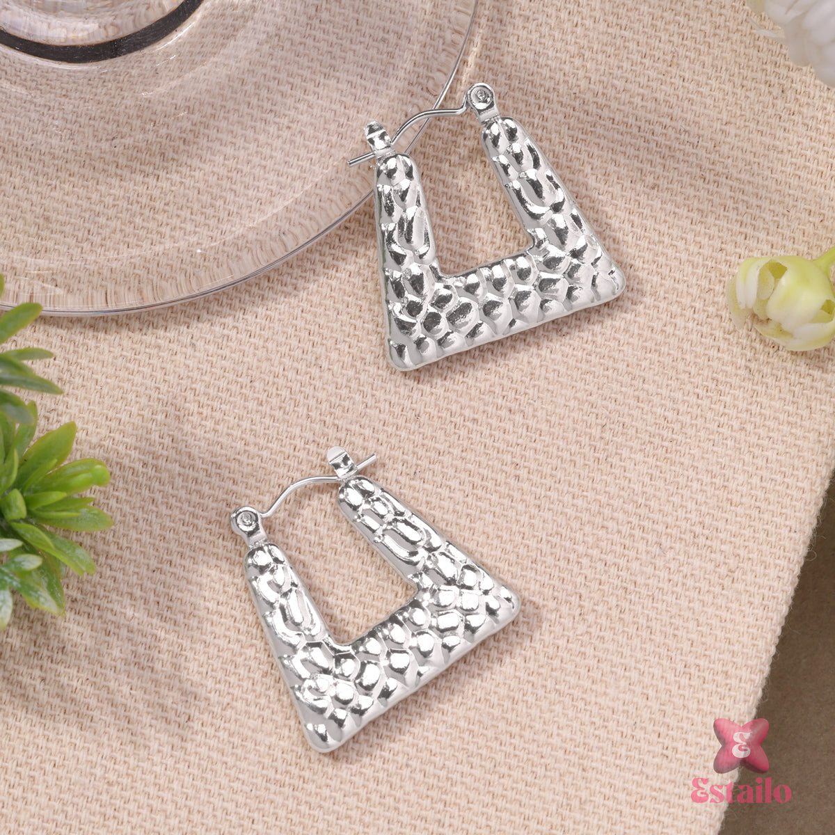 Small Hammered Hoop Earrings
