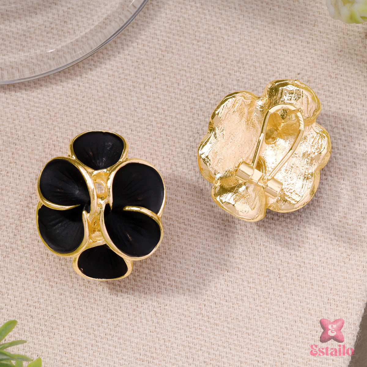 Golden Shadow Flowers Earrings