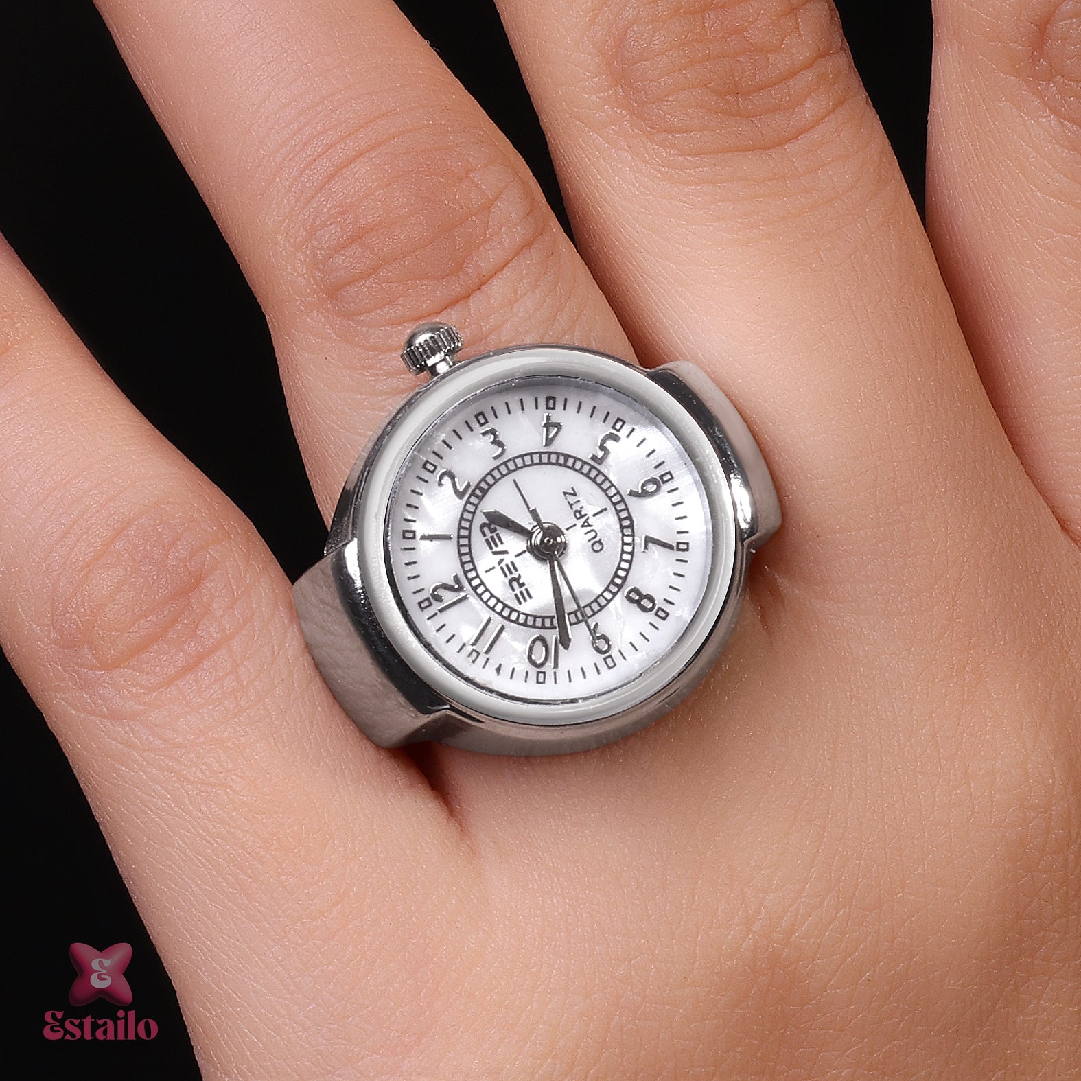 Silver Tone  Watch Ring