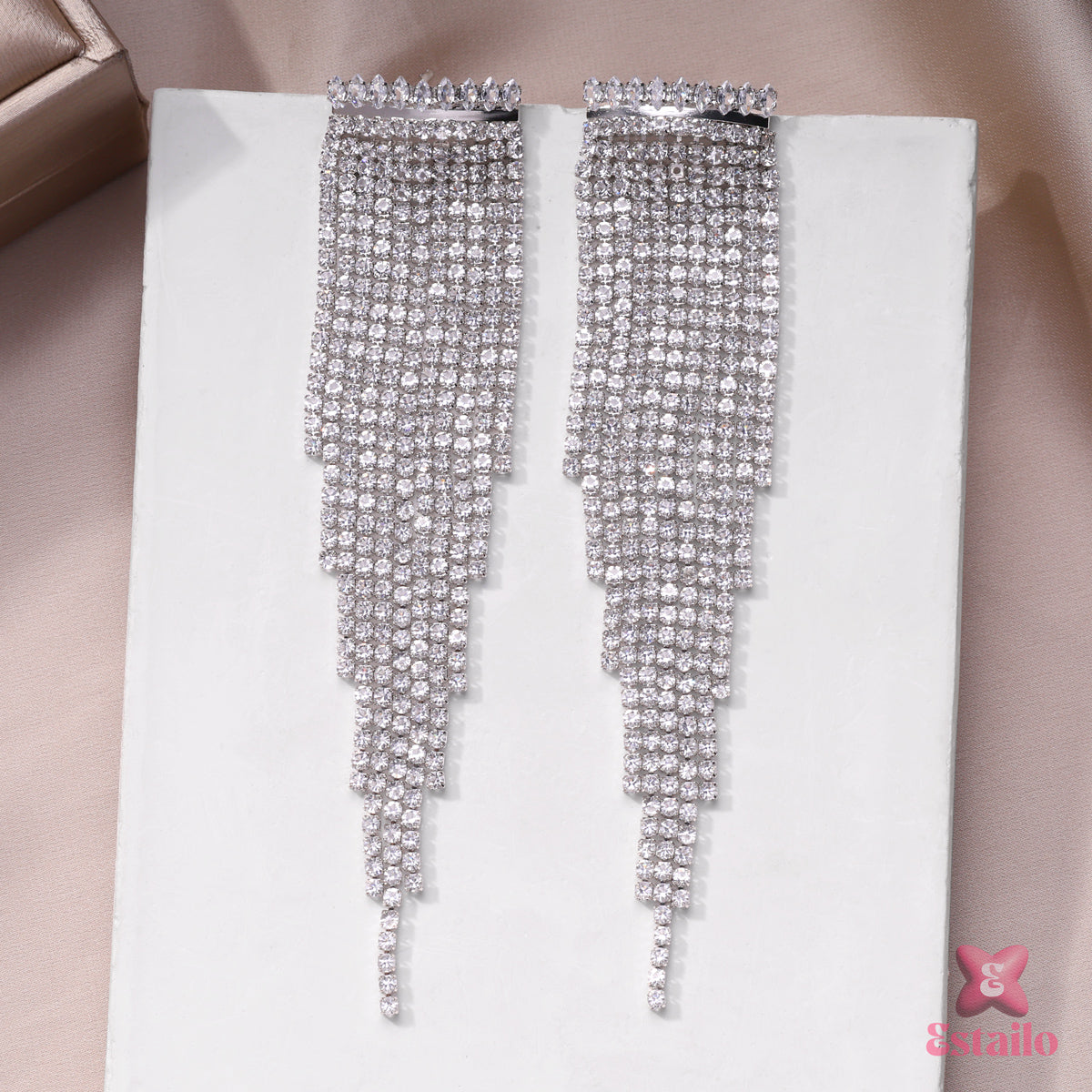 Crystal Falls Chandeliers Earrings