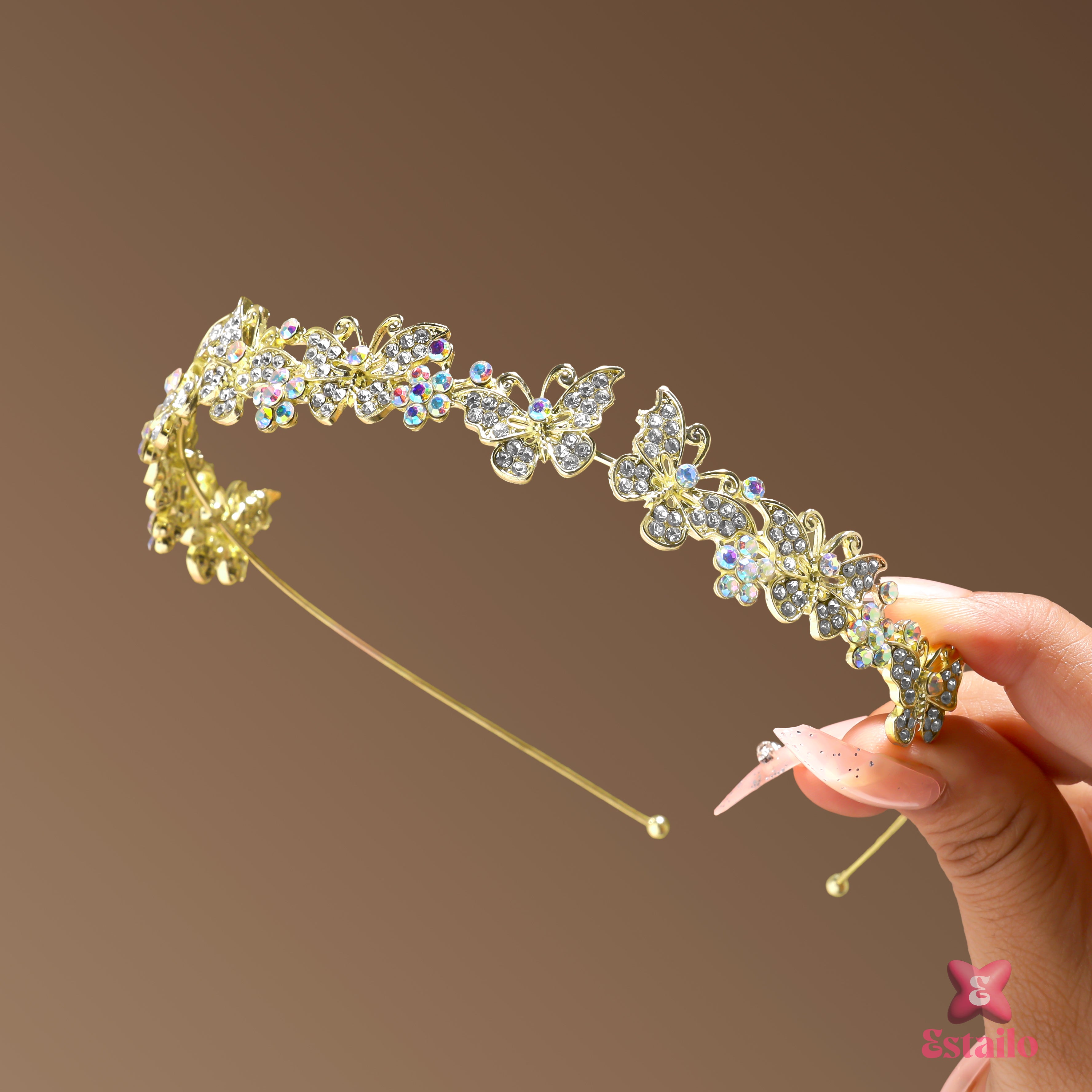 Golden Crystal Wings Hair Band