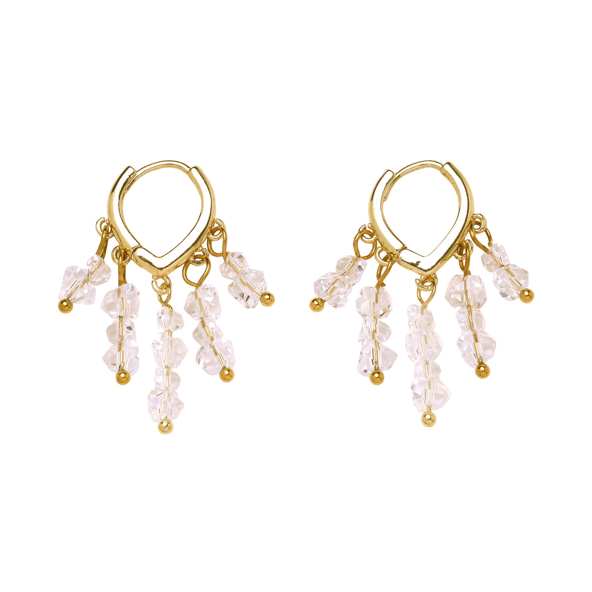Crystal Cascade Hoops Earring