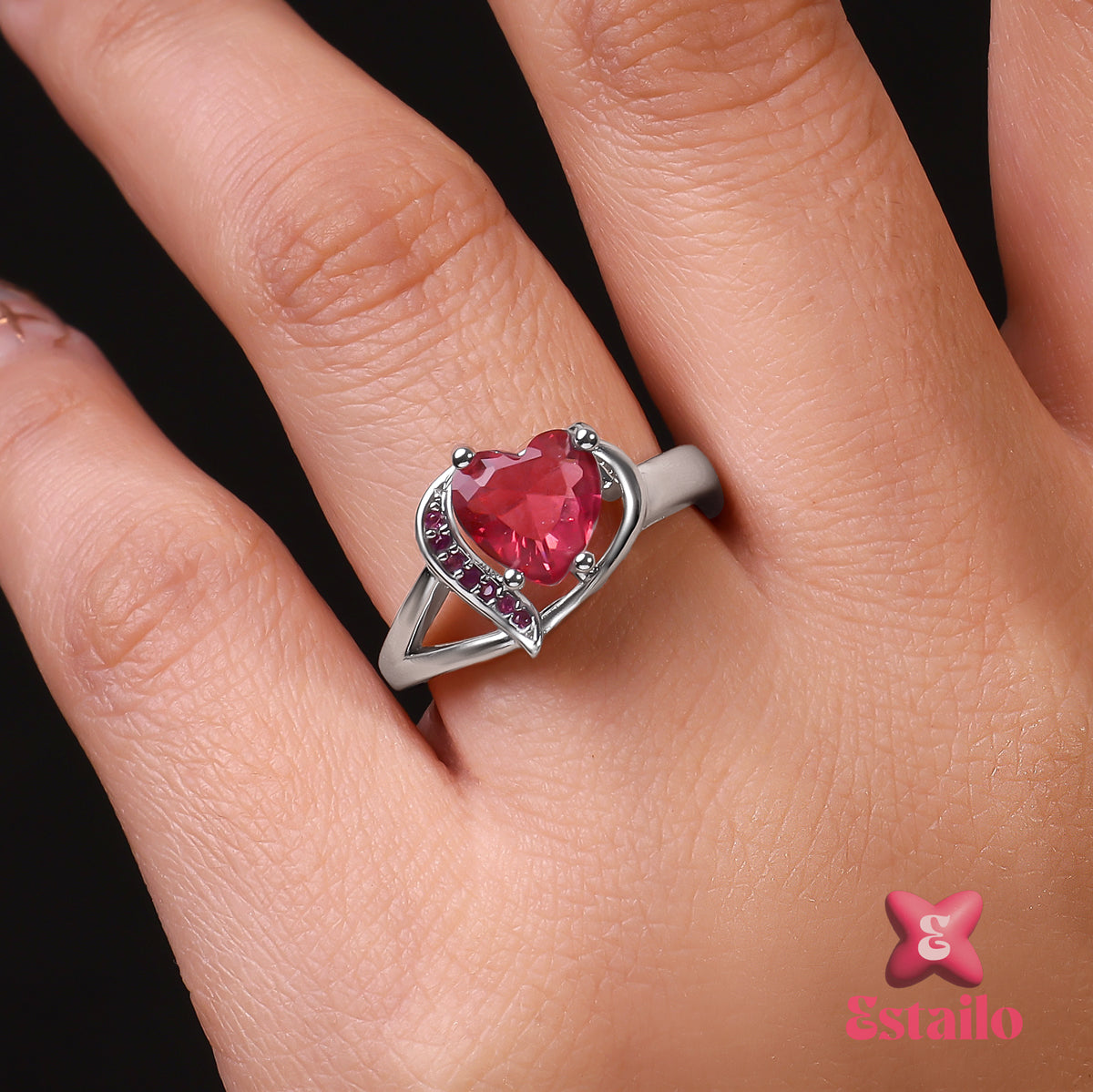 Ruby Heart Promise Ring