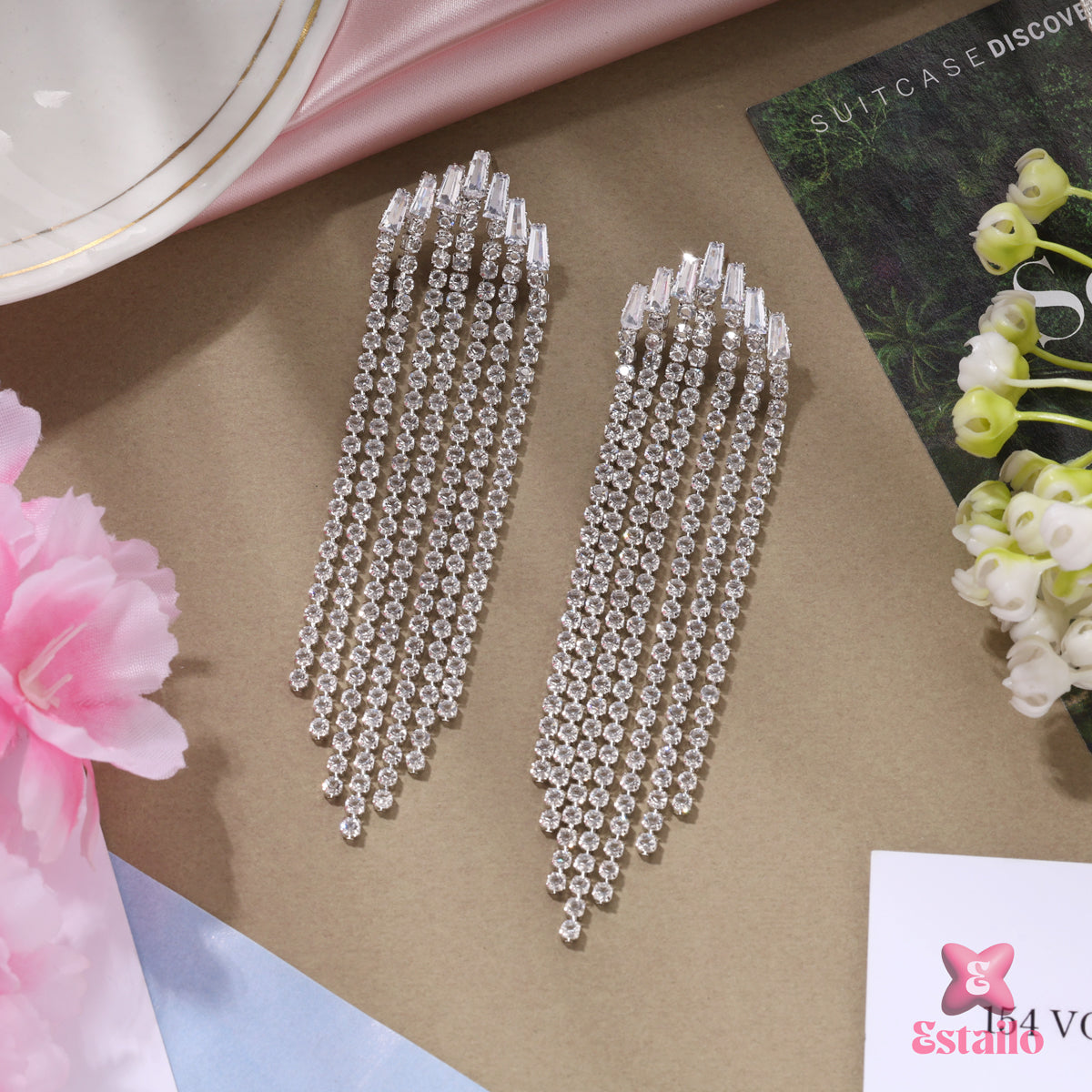 Glimmering Tassel Drops Earrings