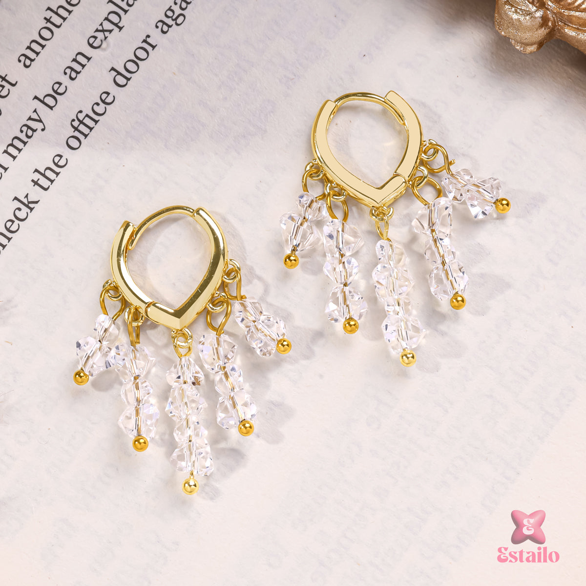 Crystal Cascade Hoops Earring