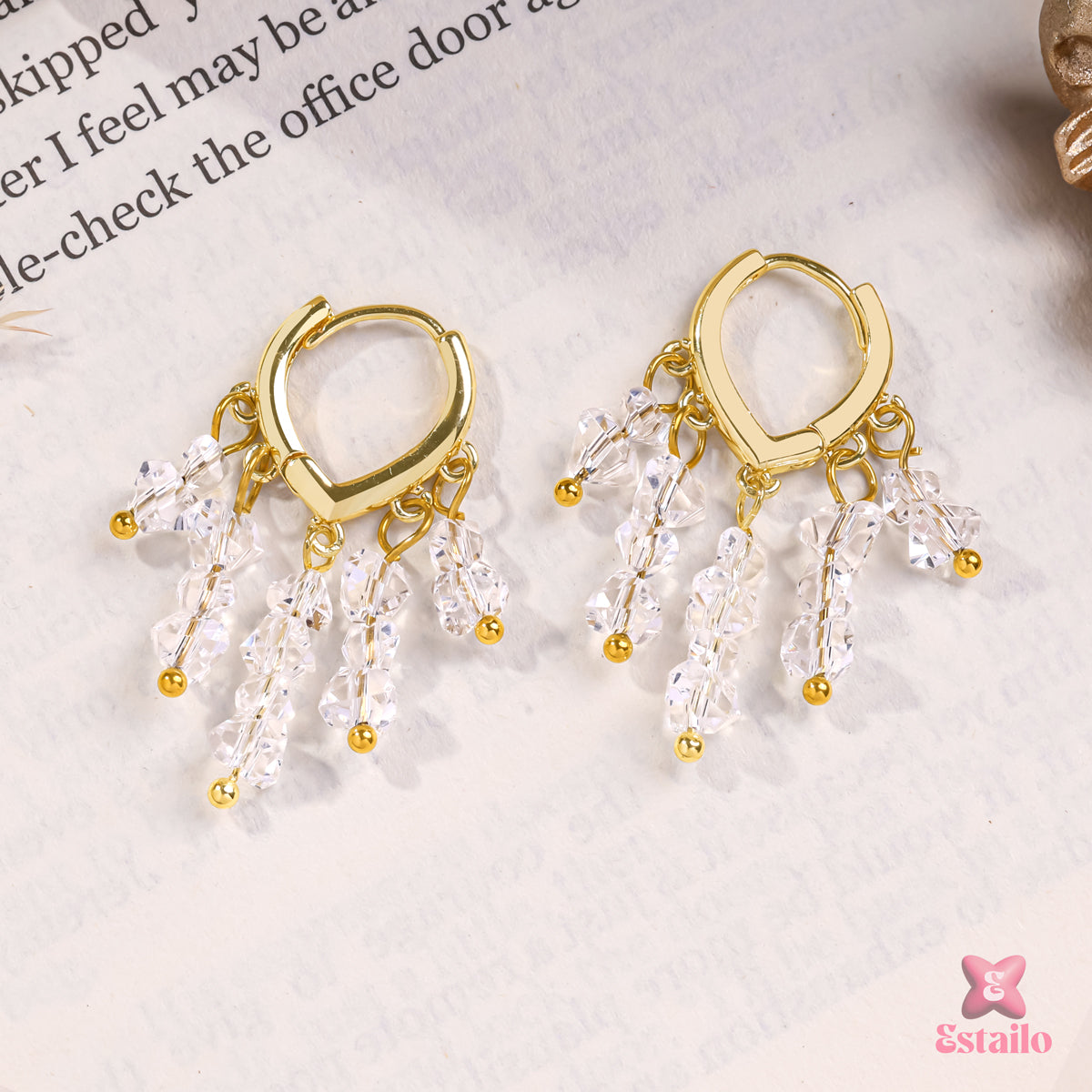 Crystal Cascade Hoops Earring