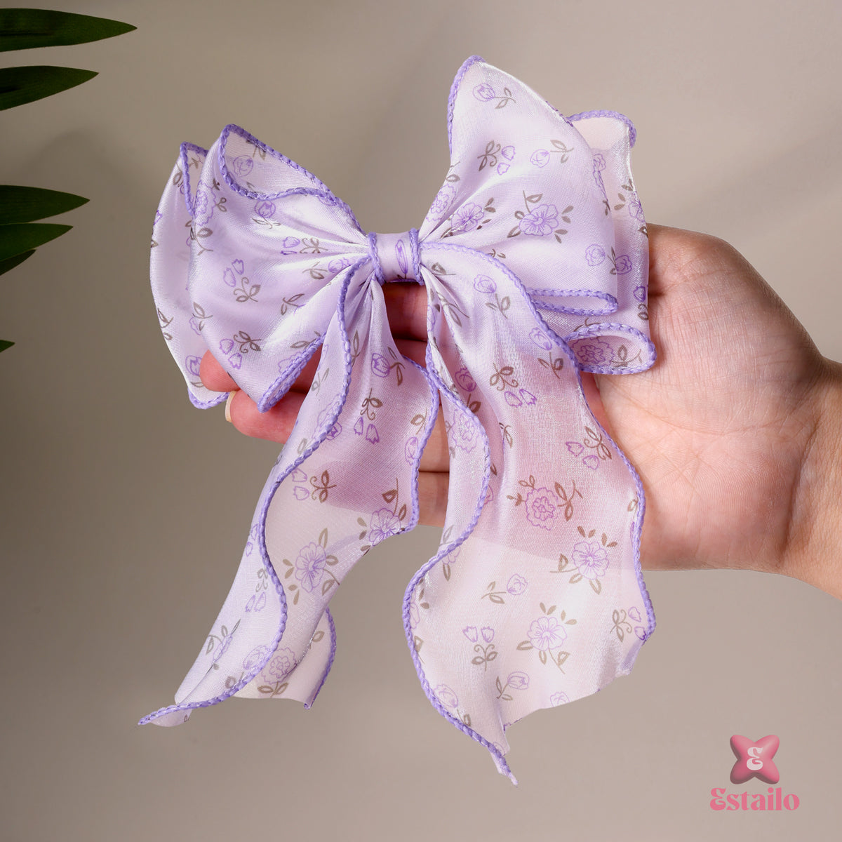 Lavender Bloom Bow Clip