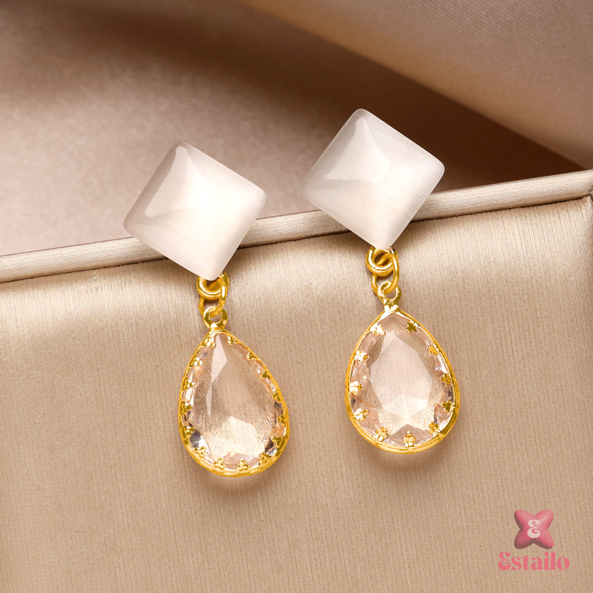 Elegant Quartz Drop Earrings