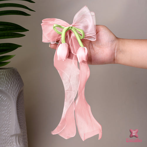 Blushing Tulip Dream Bow clip