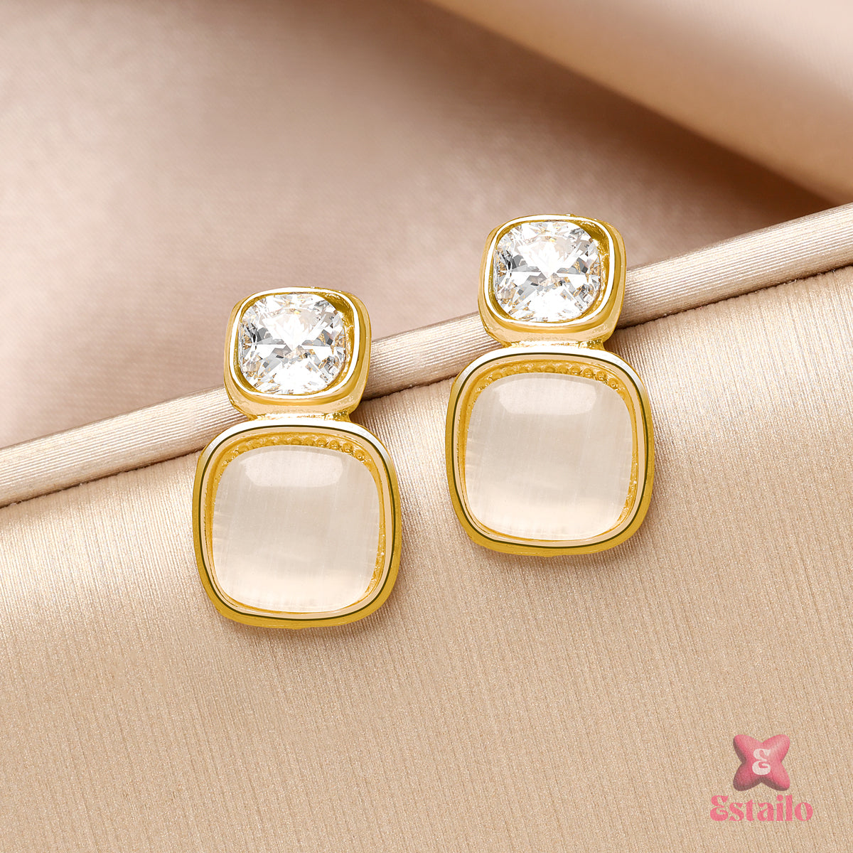 Radiant Square Studs Earring