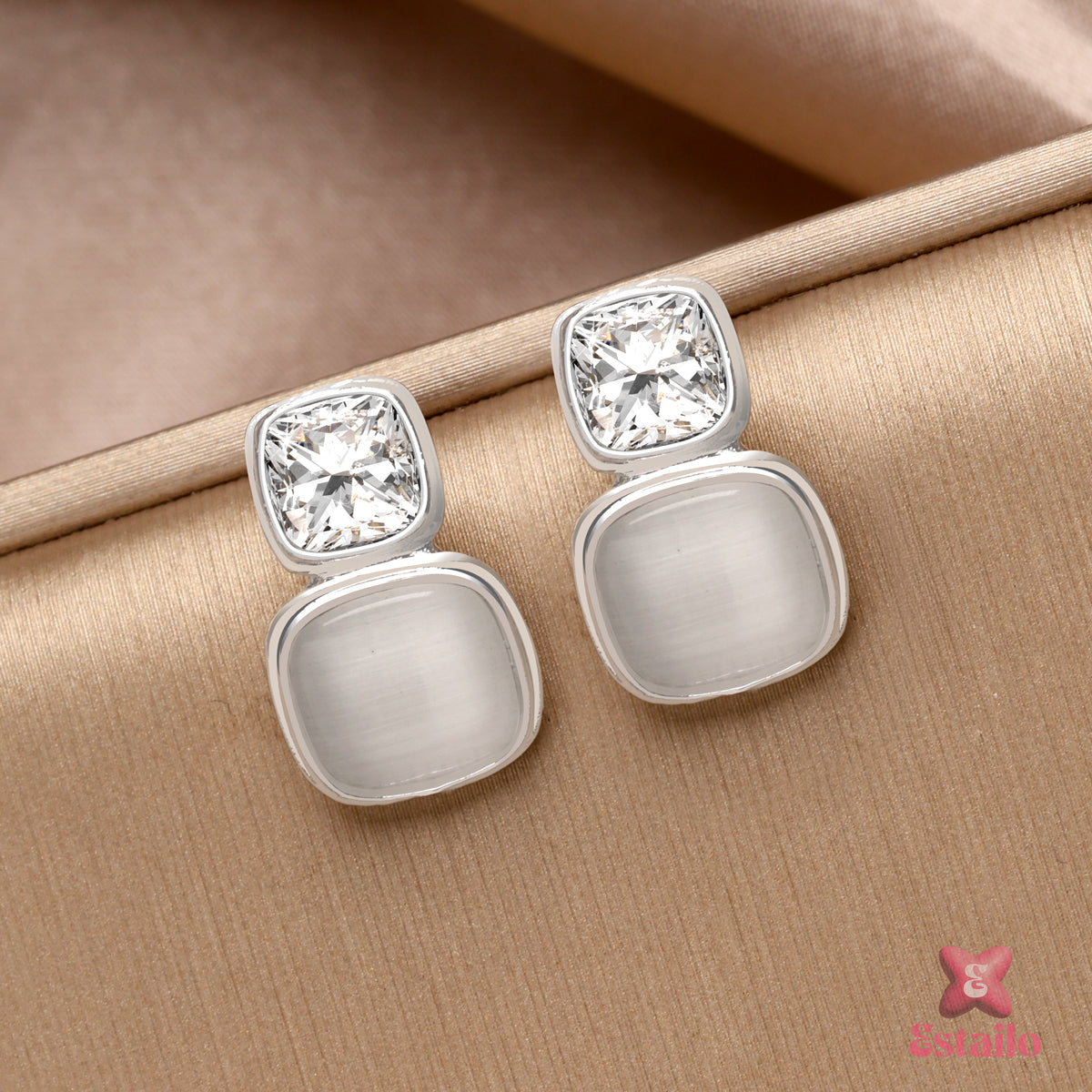 Elegant Two-Tier Square Earrings