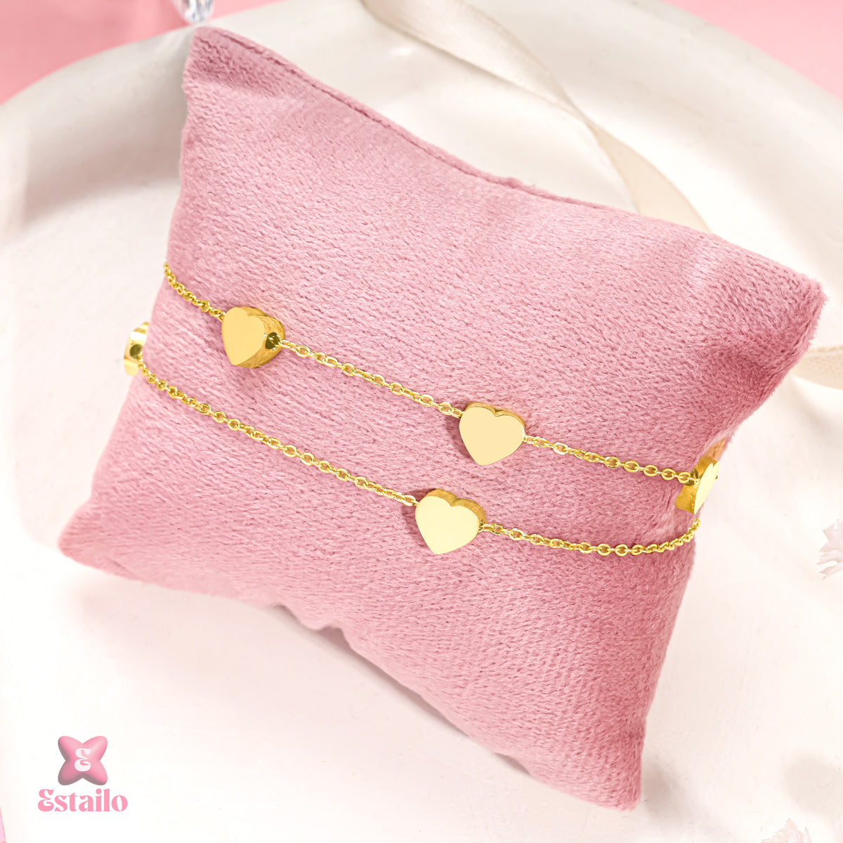 Gilded Heart Strand Bracelet