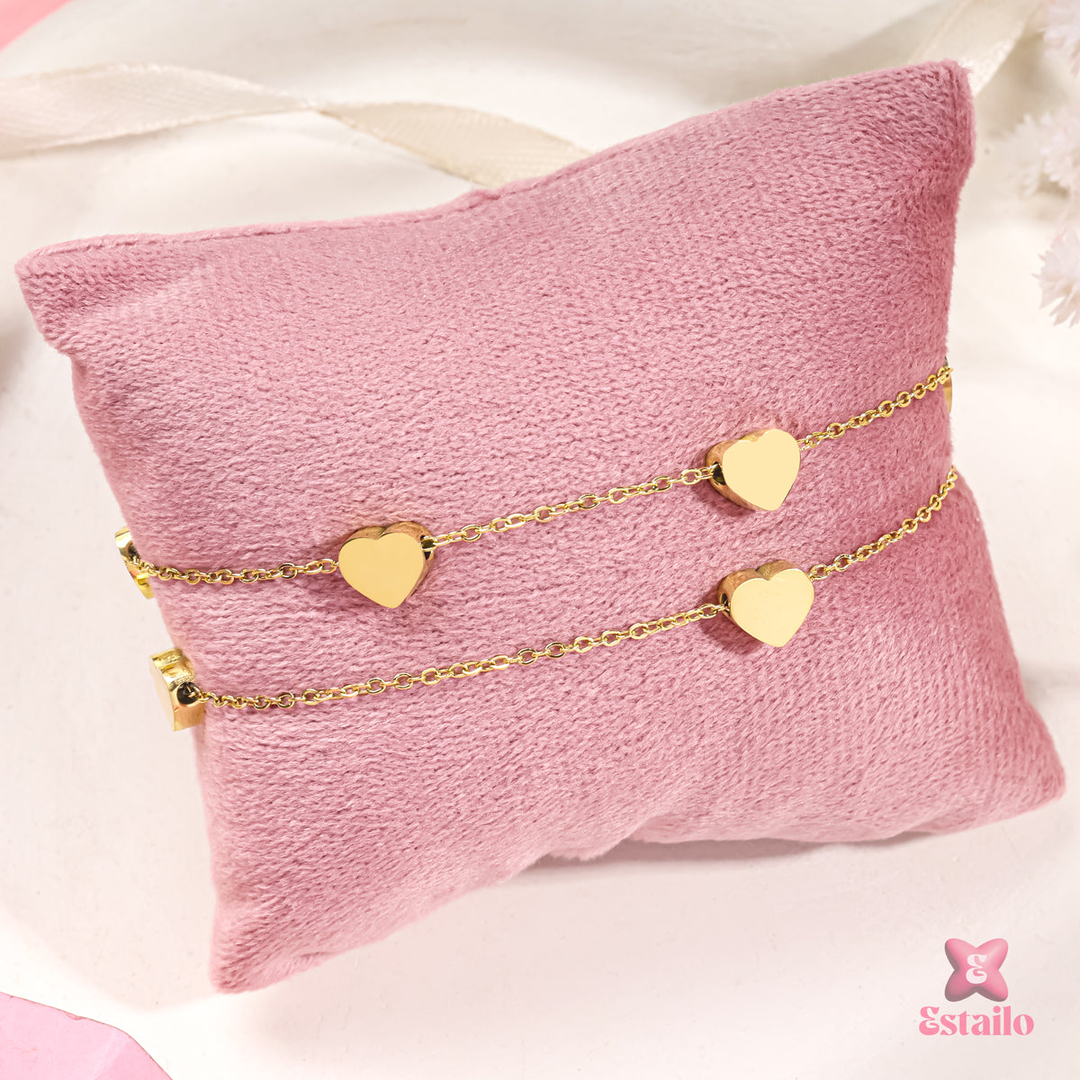 Gilded Heart Strand Bracelet