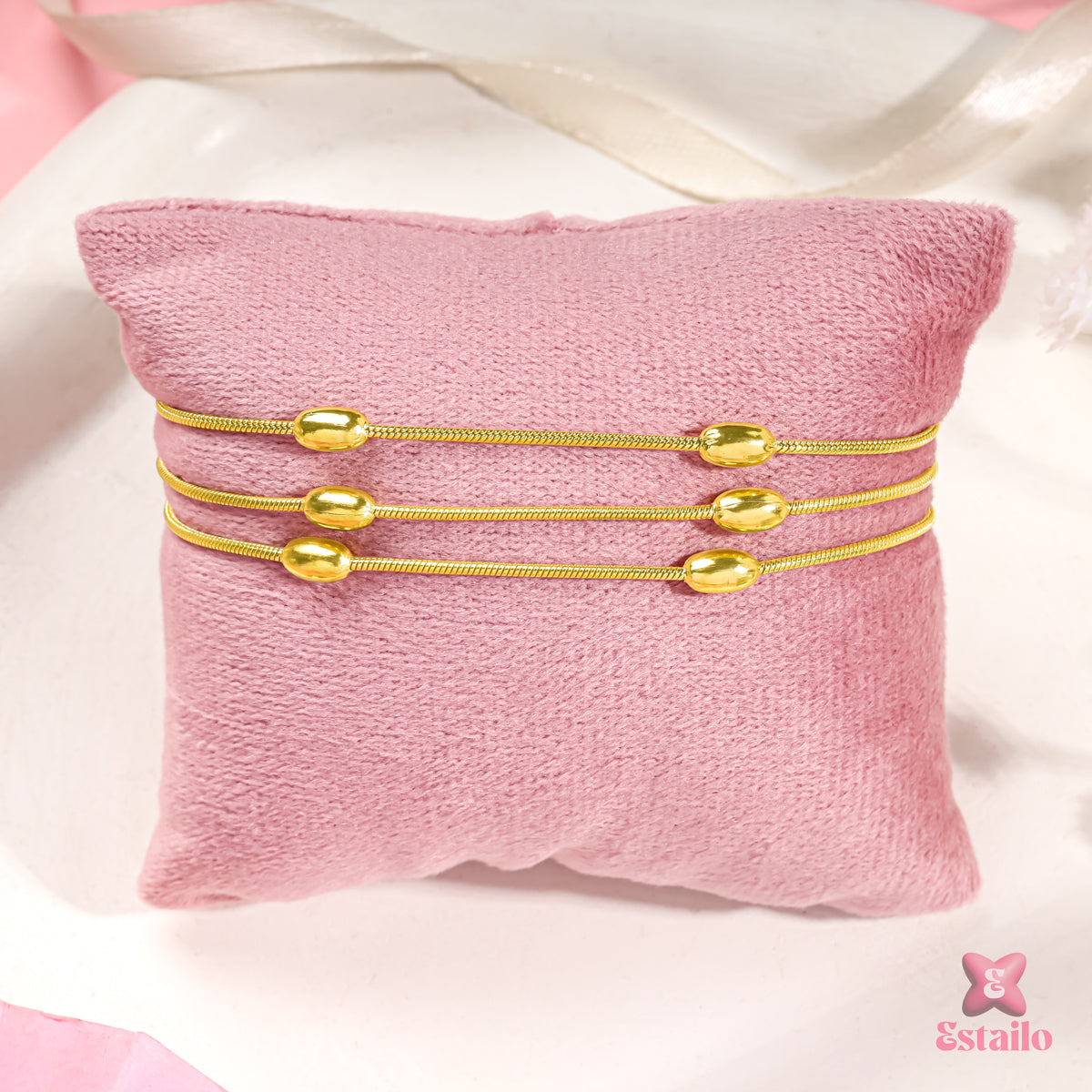Gilded Bead Trio Bracelet