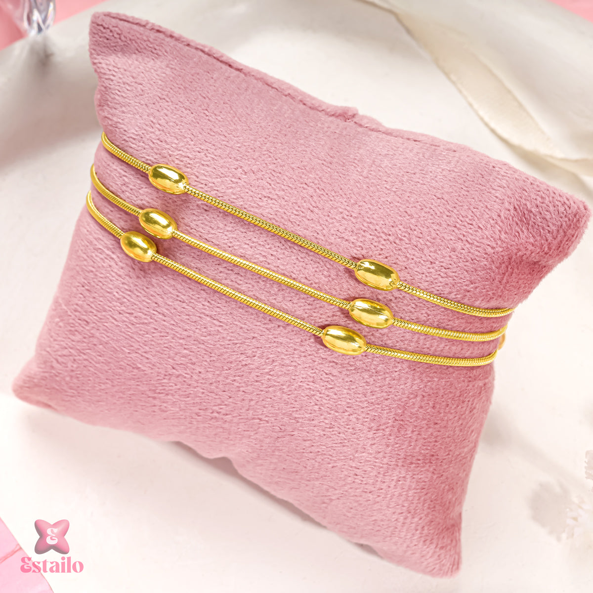 Gilded Bead Trio Bracelet