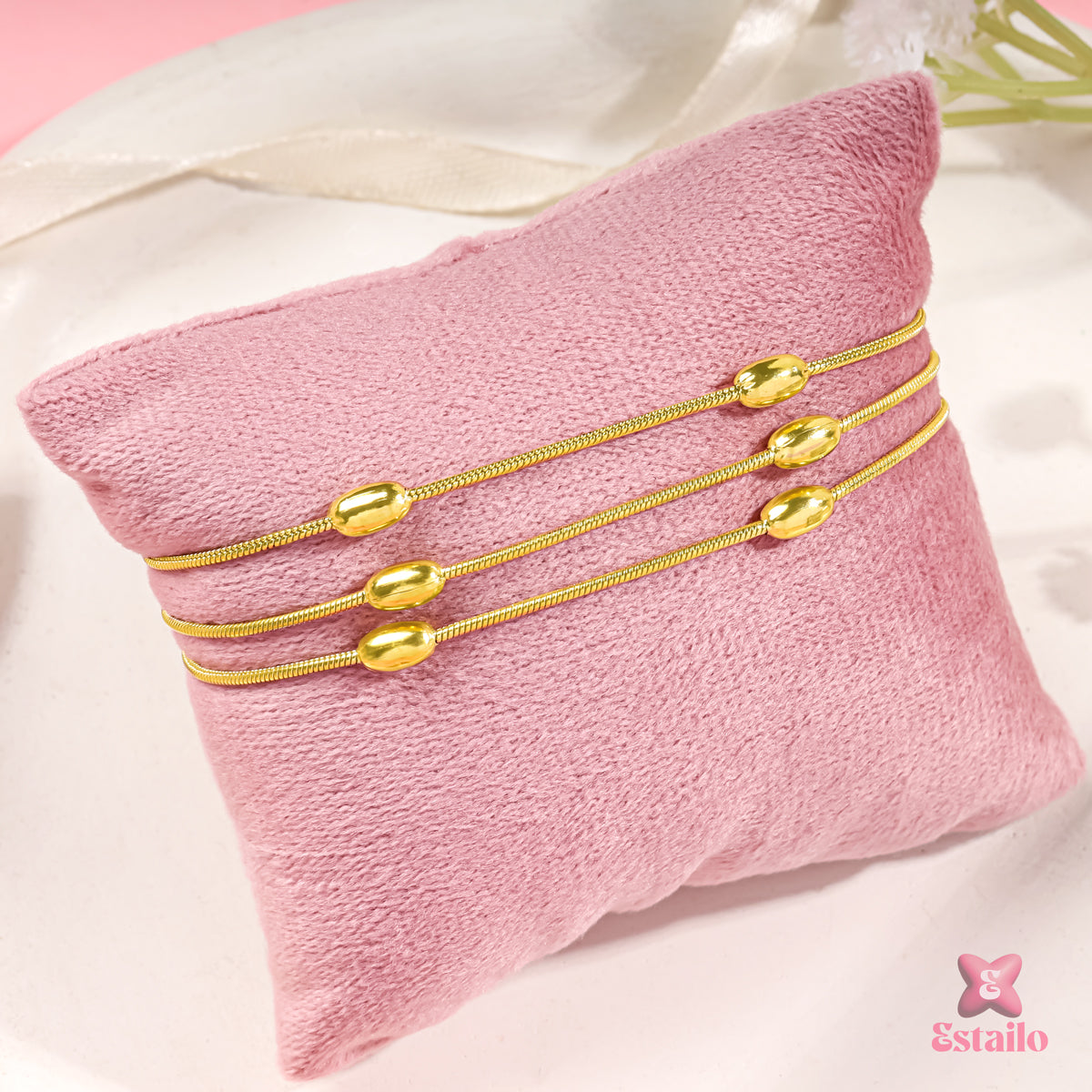 Gilded Bead Trio Bracelet