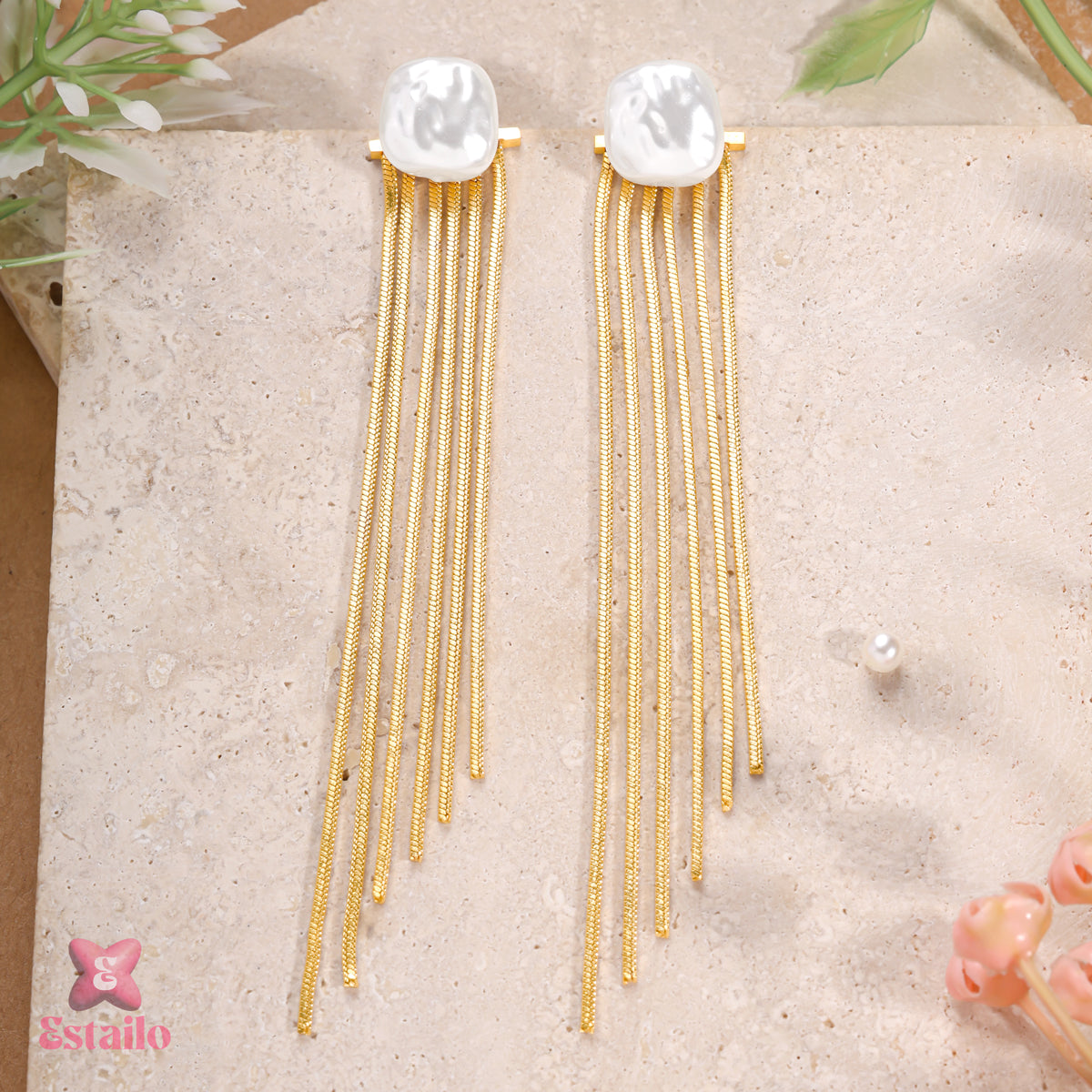 Pearl Stream Dangles Earrings