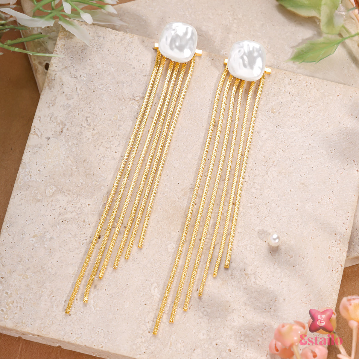 Pearl Stream Dangles Earrings