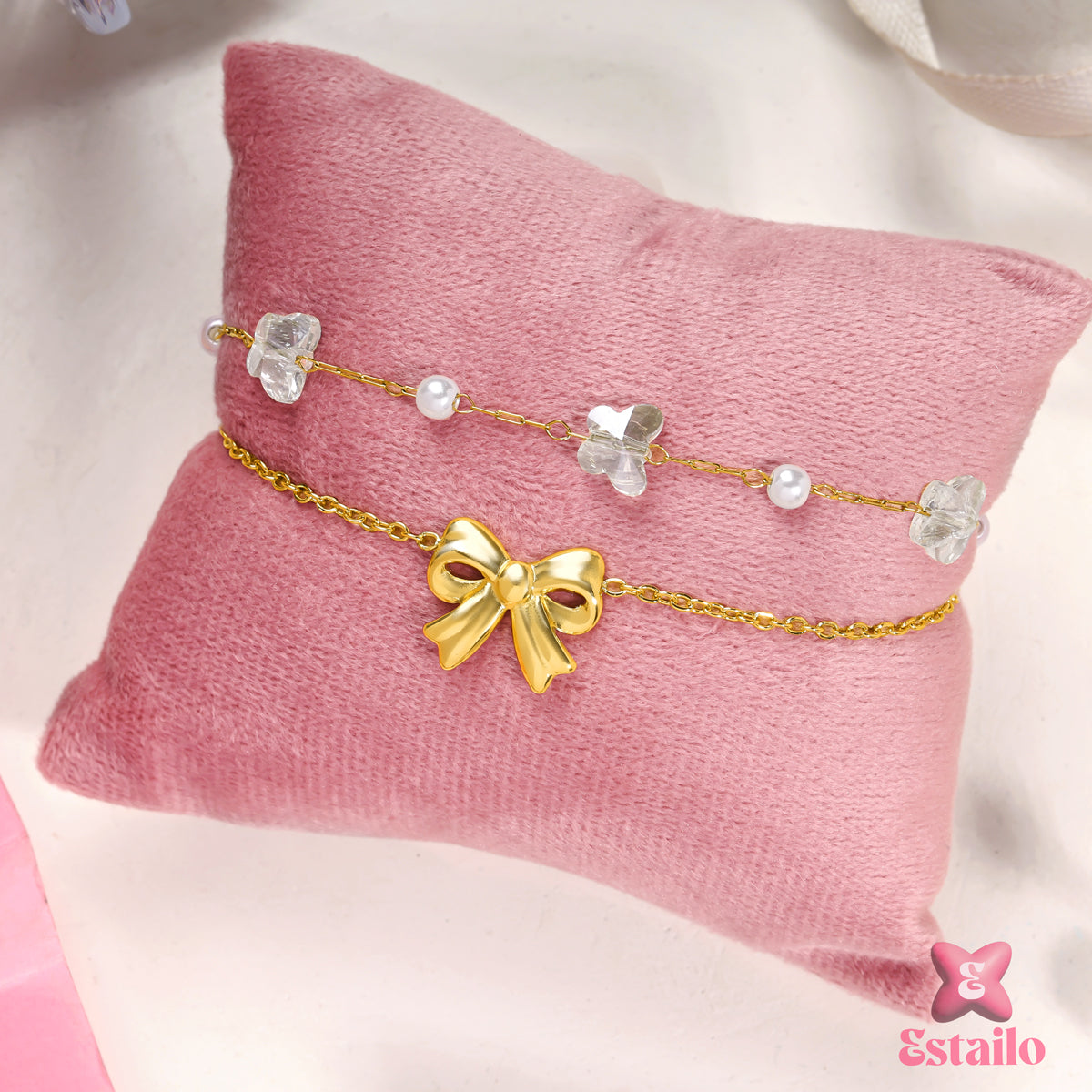 Pearl & Ribbon Bracelet
