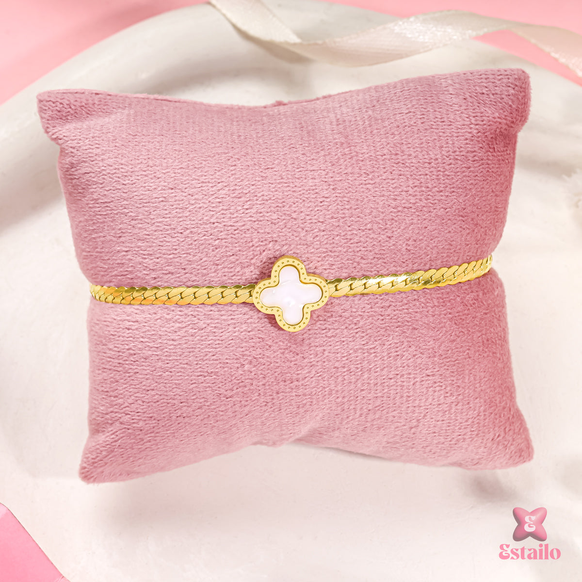 Gilded Clover Charm Bracelet