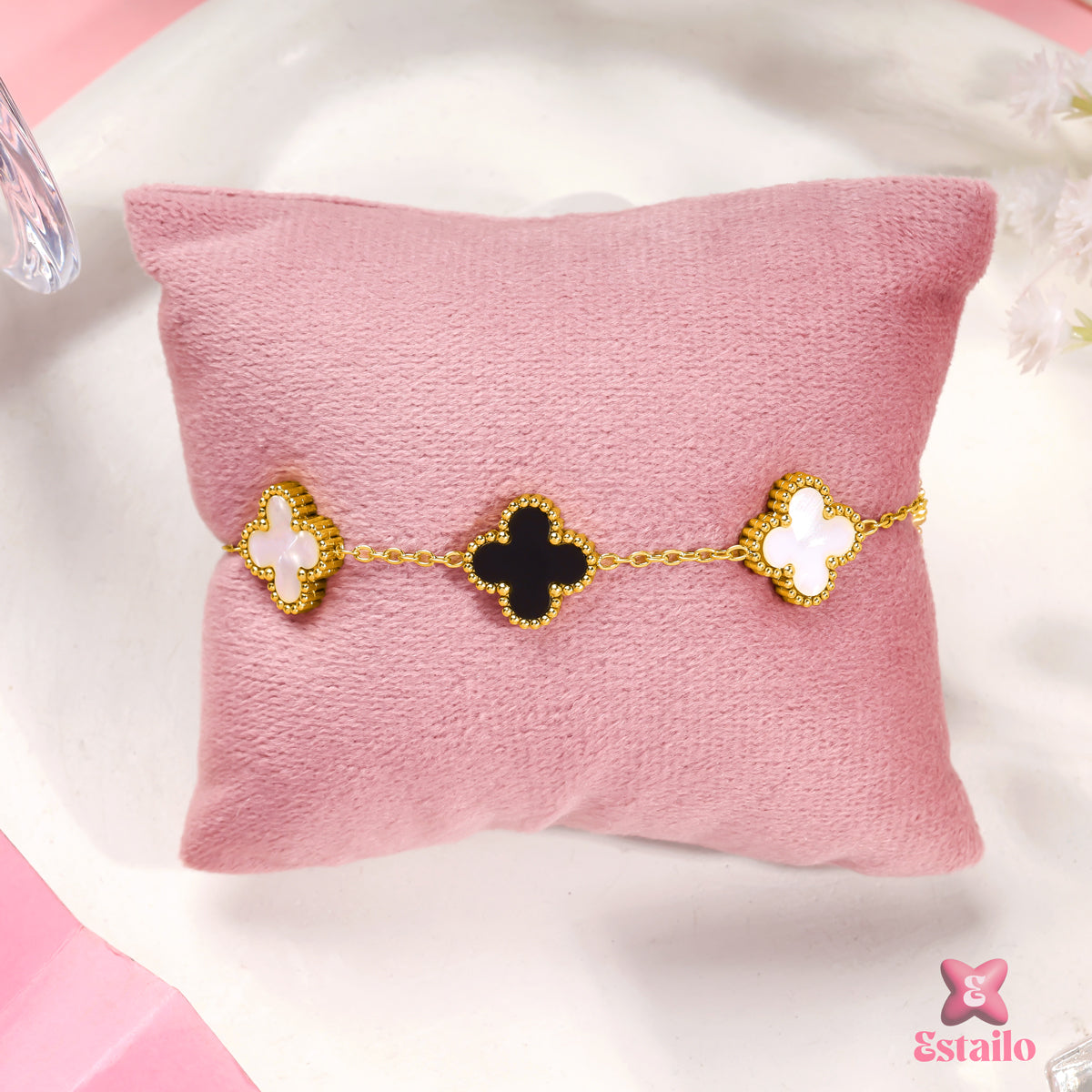Dual Tone Clover Bracelet