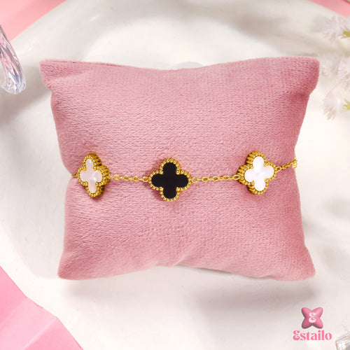 Dual Tone Clover Bracelet