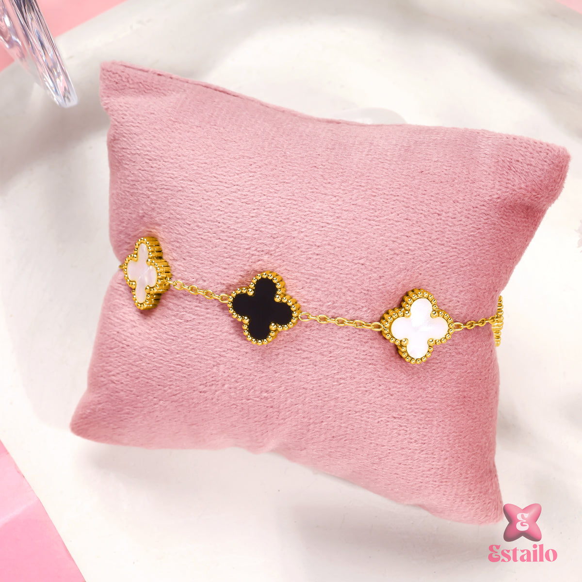 Dual Tone Clover Bracelet