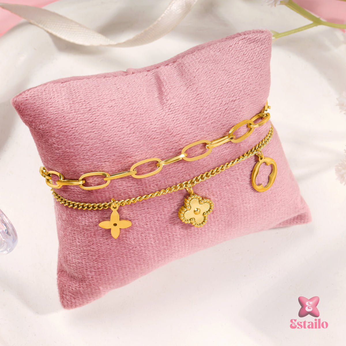 Clover Chain Duo Bracelet
