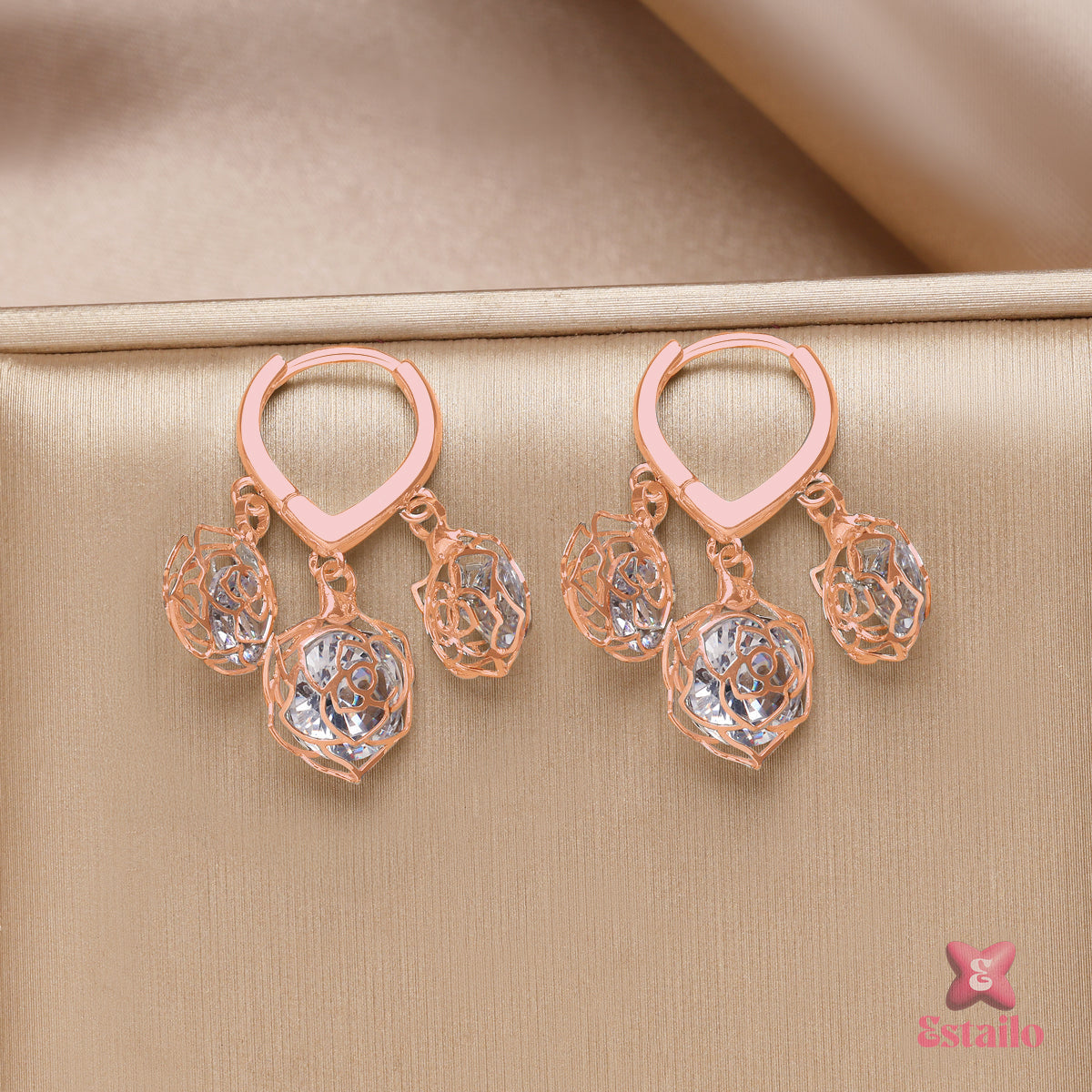 Lumina Rose Cage Earrings
