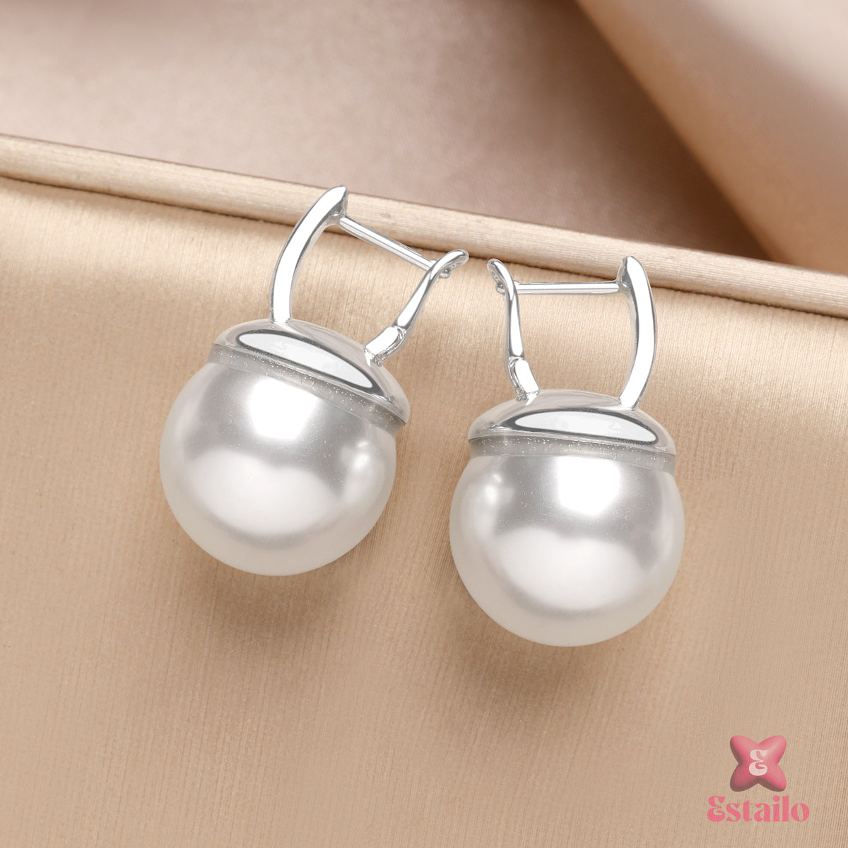 Timeless Pearl Hoops Earrings