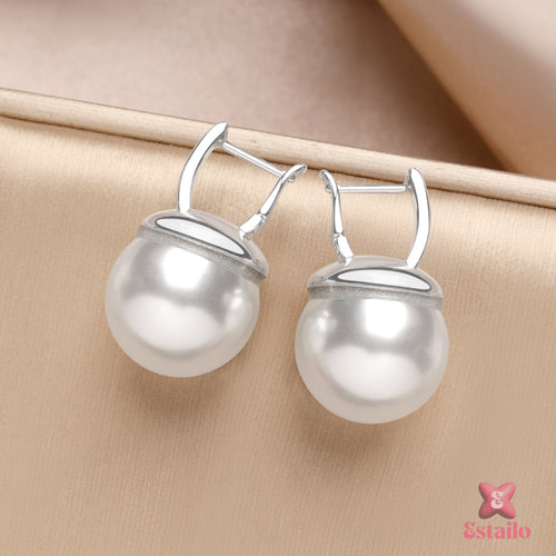 Timeless Pearl Hoops Earrings