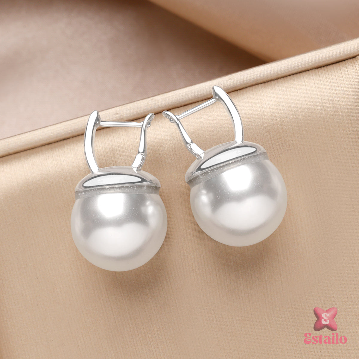 Timeless Pearl Hoops Earrings