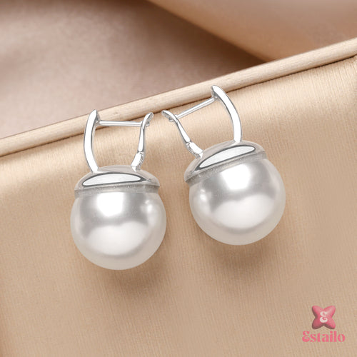 Timeless Pearl Hoops Earrings