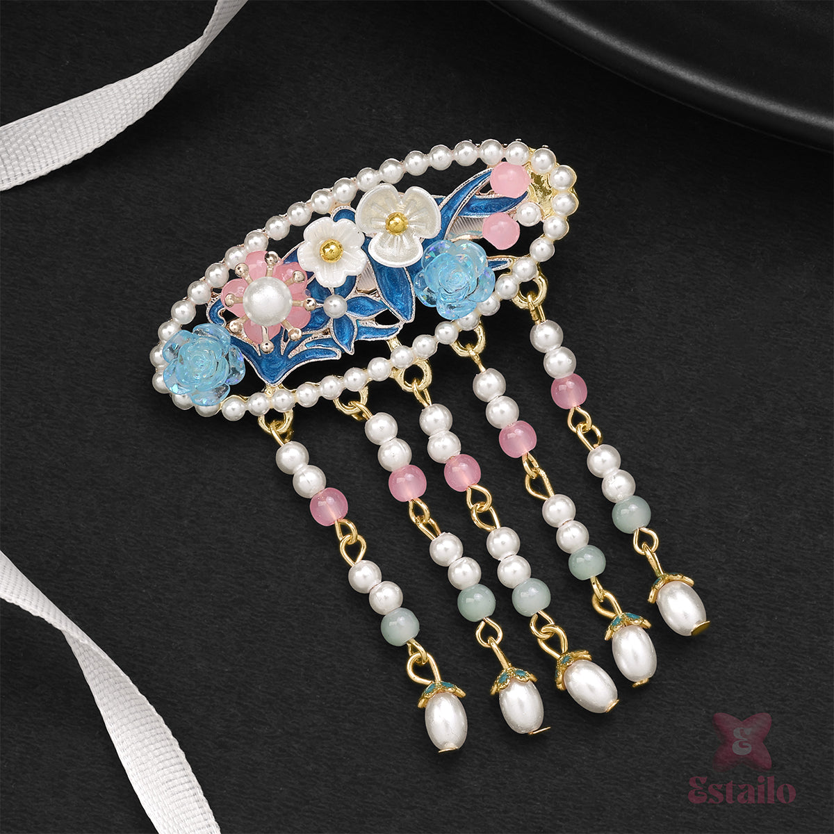 Floral Pearl Hair Clip