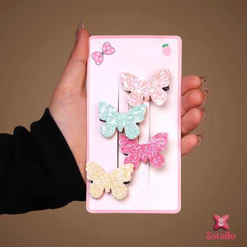 Glitter Butterfly Clips
