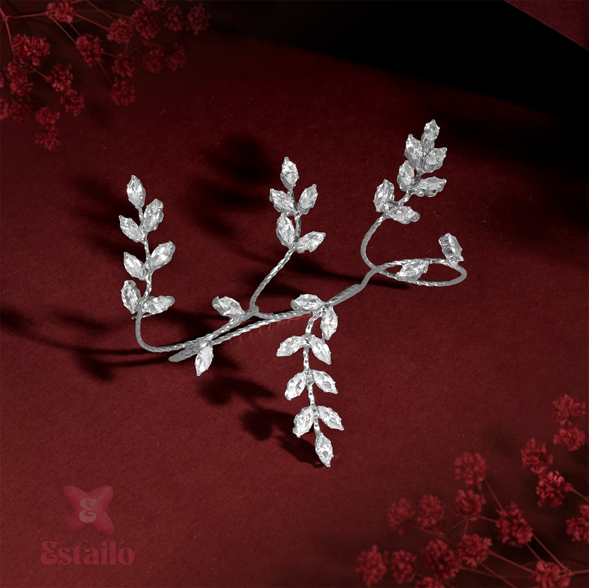 Sterling Leaf Solitaire Hand Jewellery