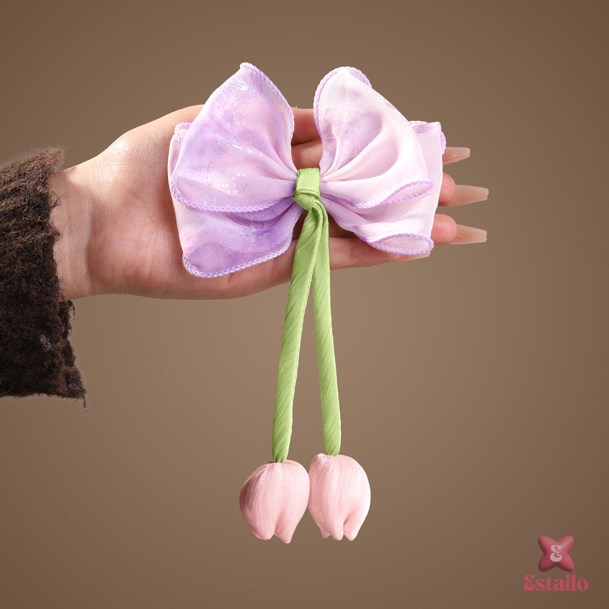 Lavender Blush Bow Hair Clip