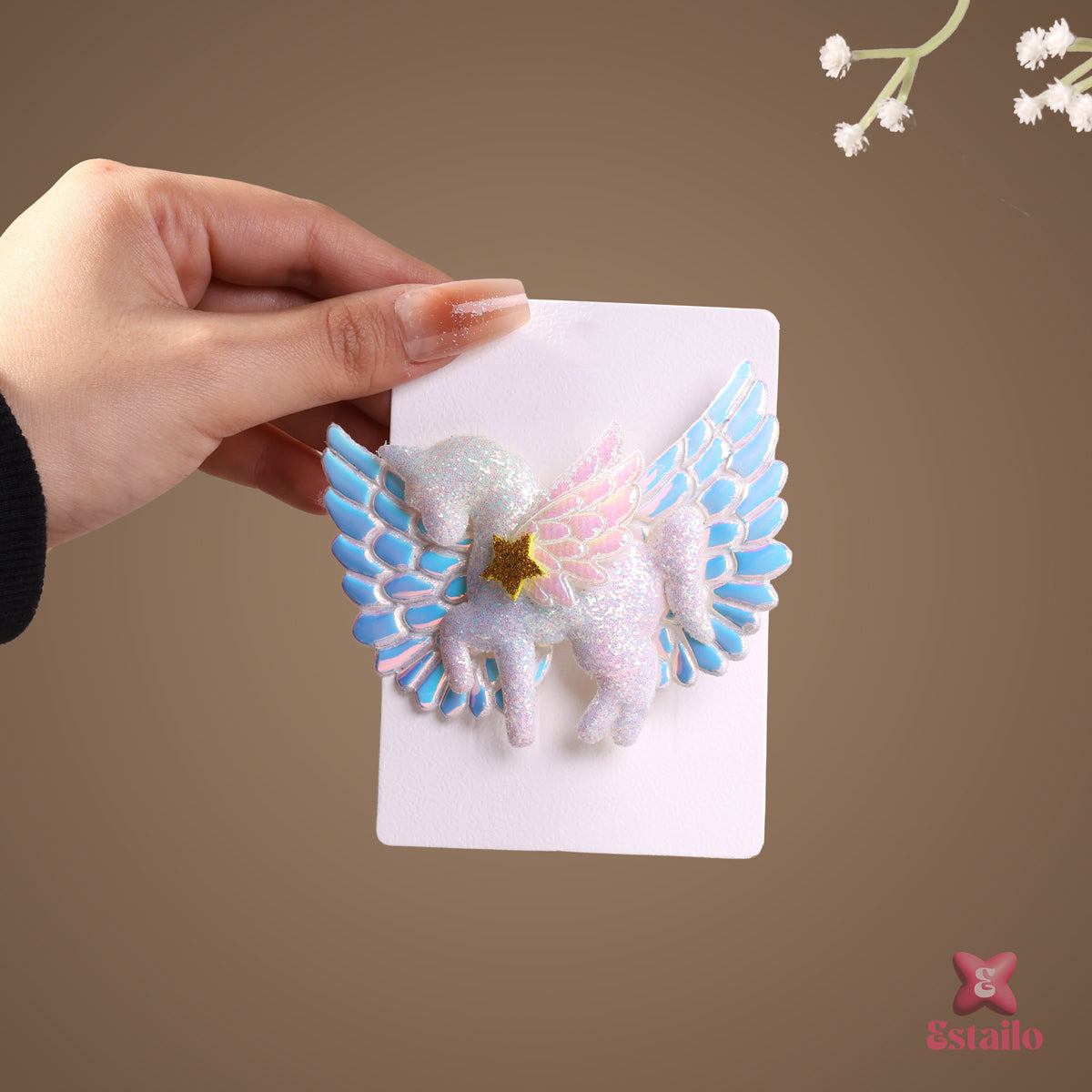Iridescent Wing Unicorn Hair Clip