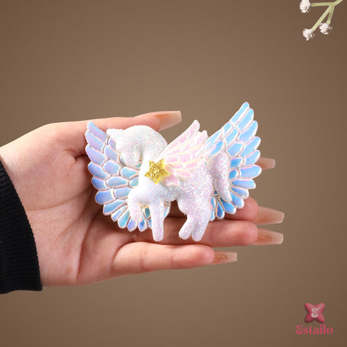 Iridescent Wing Unicorn Hair Clip