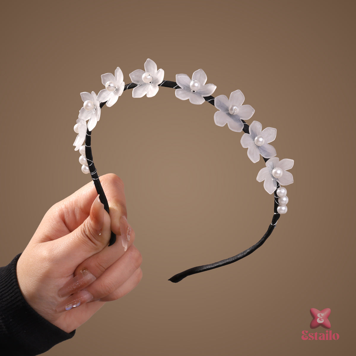 Elegant Pearl Floral Headband
