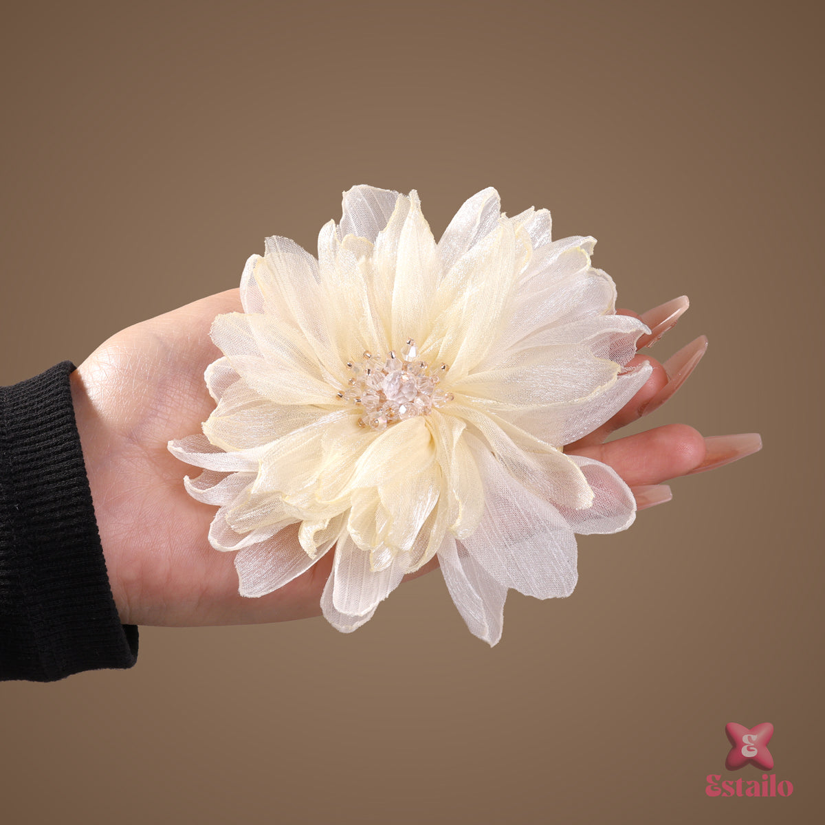 Summer Cream Flower Hair Clip