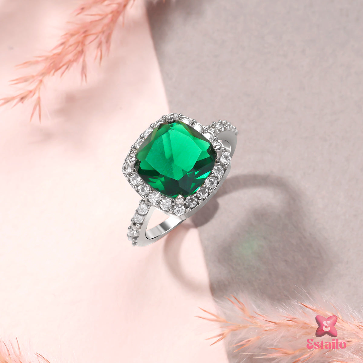 Silver Emerald Ring