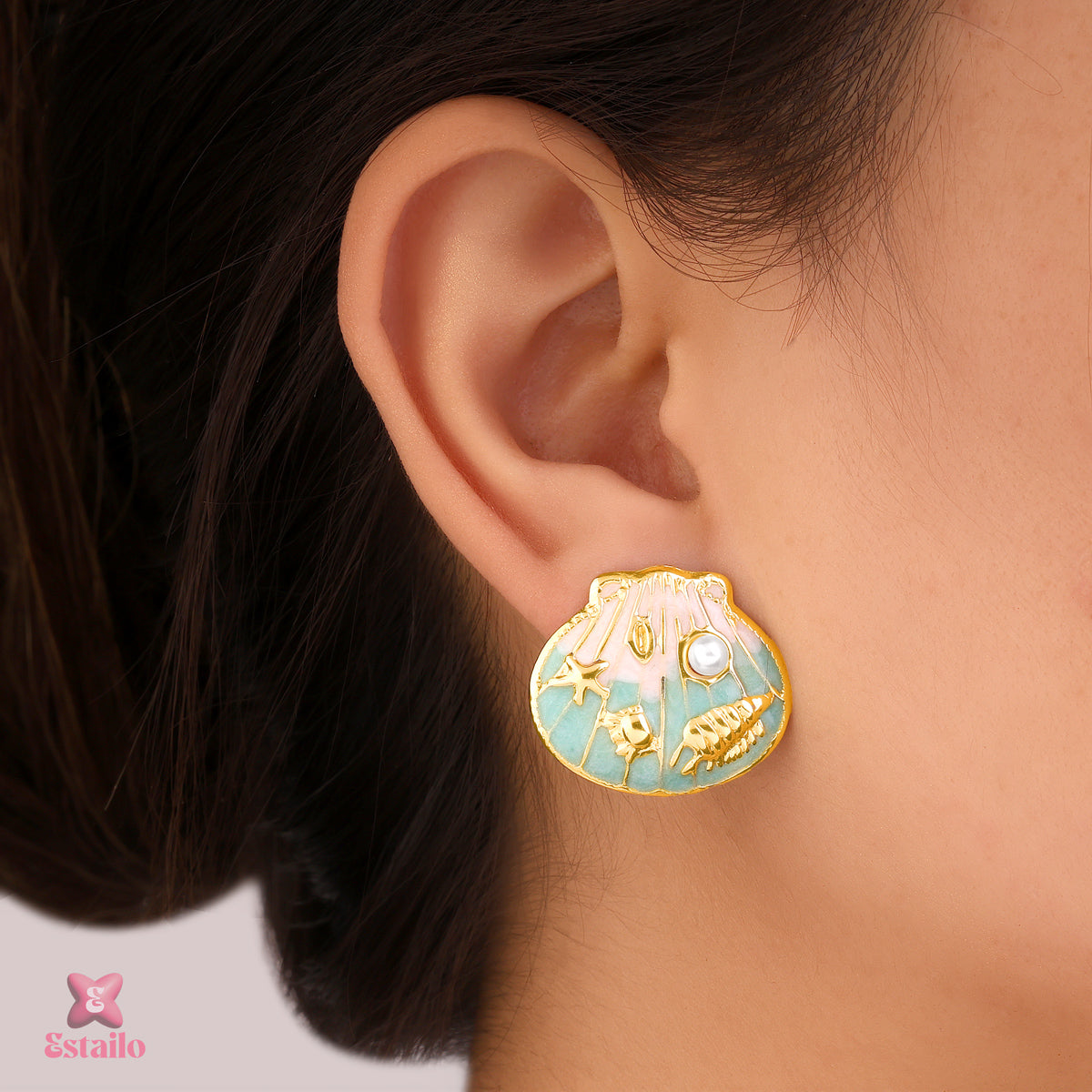 Mermaid Treasure Stud Earrings