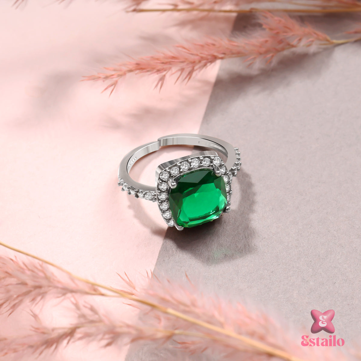 Silver Emerald Ring