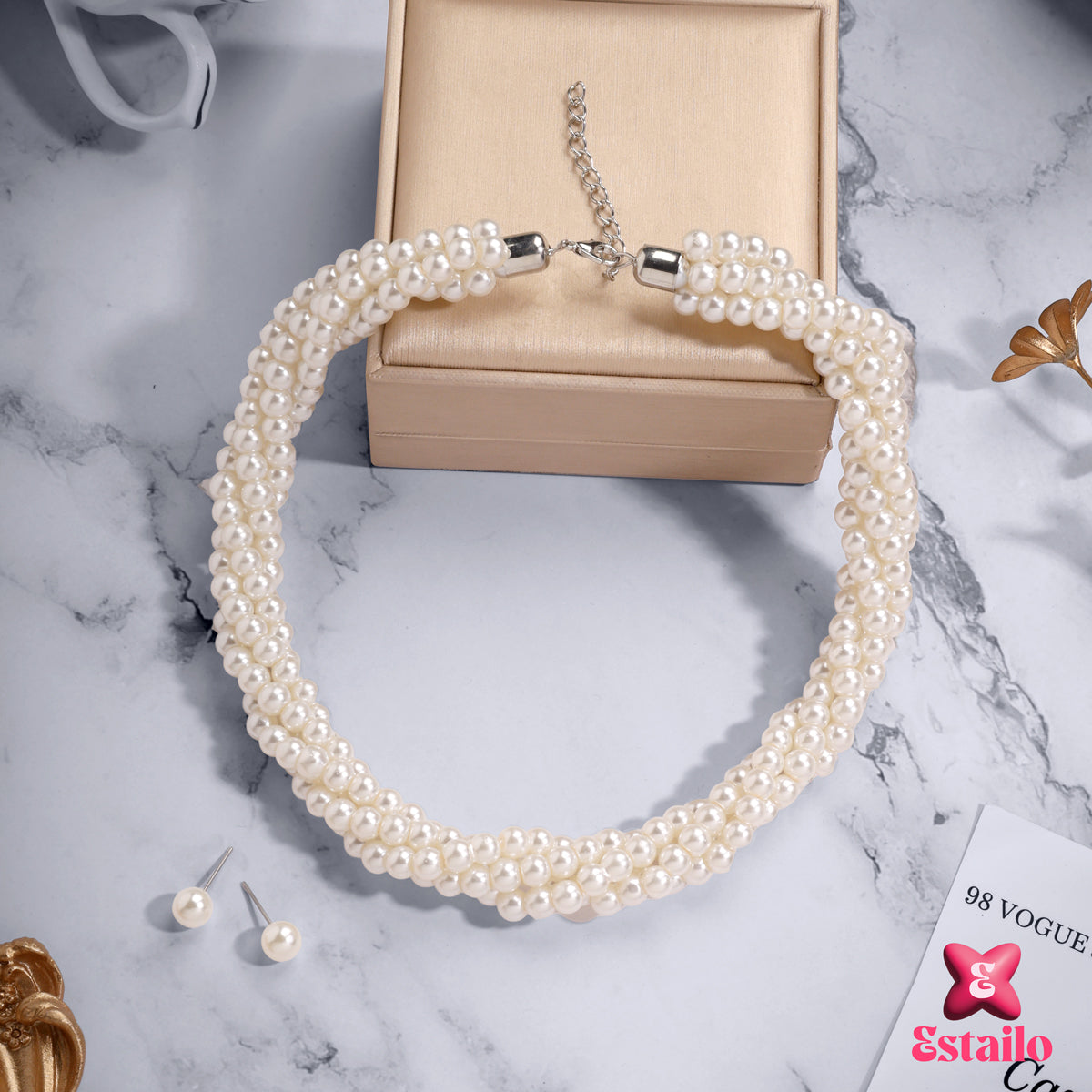 Opulent Pearl Twist Necklace