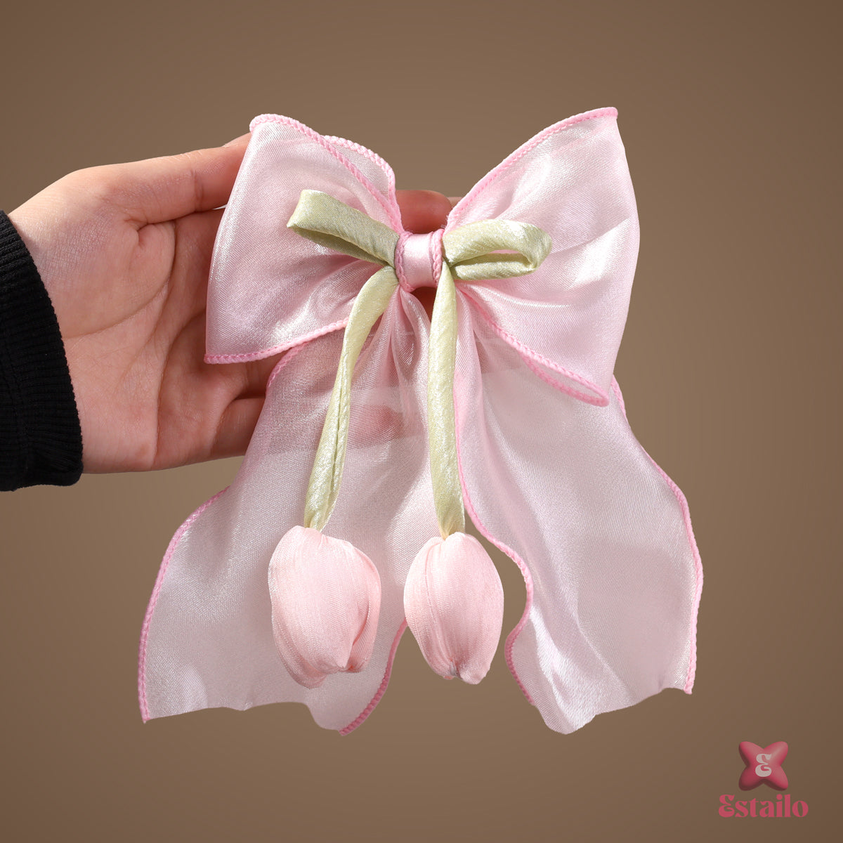 Pink Tulle Clips