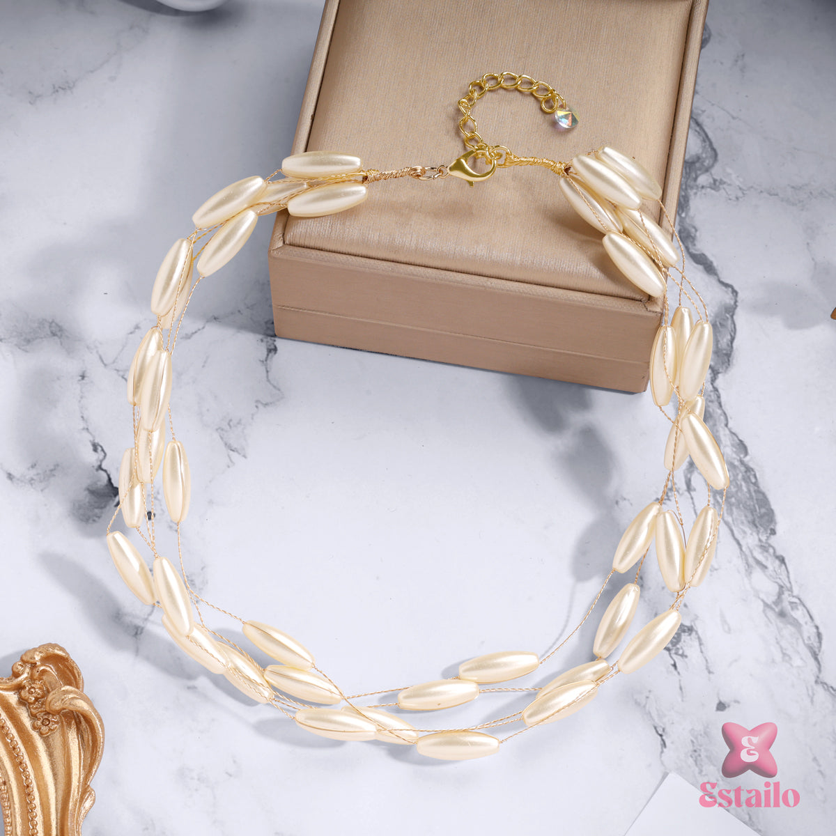 Opulent Pearl Drape Necklace