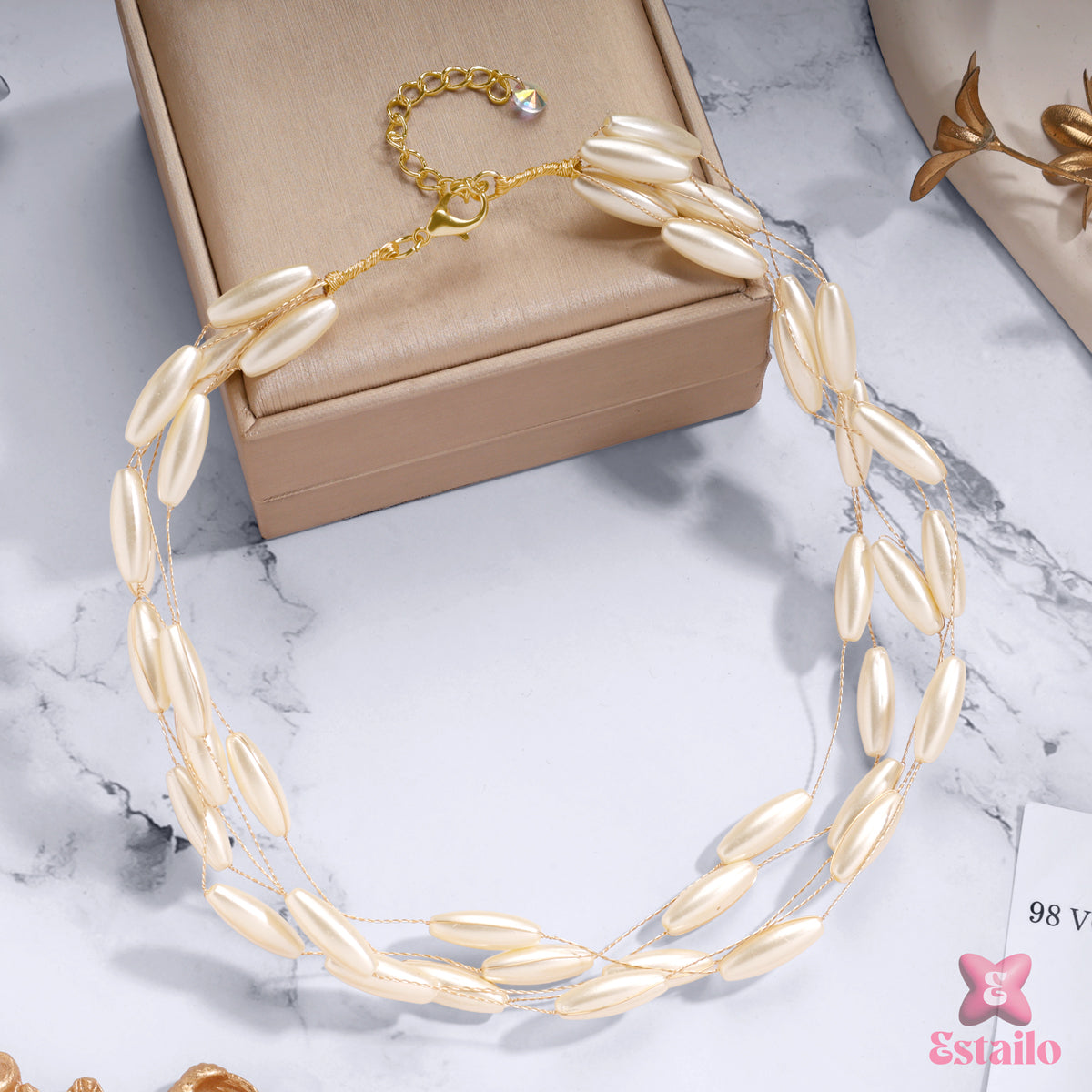 Opulent Pearl Drape Necklace