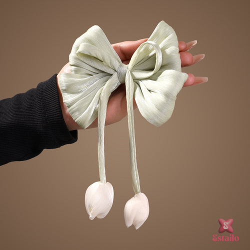 Mint Elegance Bow Hair Clip